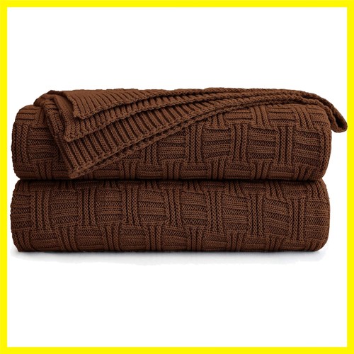Large dark brown cotton knit - dark,