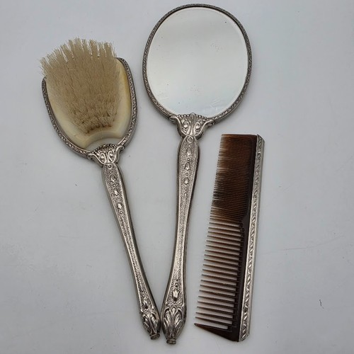 Vintage vanity set comb brush - vanity,
