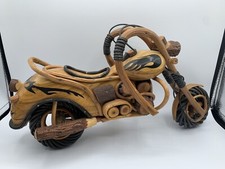 Wood Motorcycle Figurine