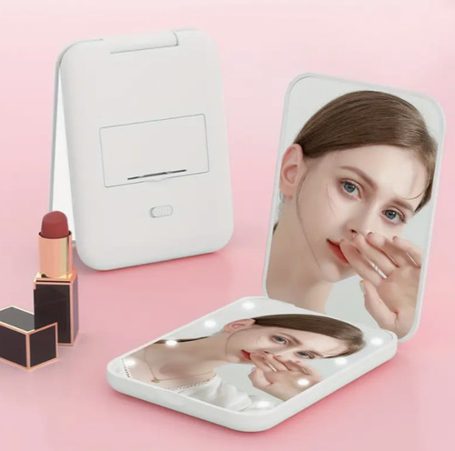 Led pocket compact - pocket, mirror,