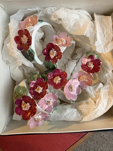 Set vintage floral napkin - set, of