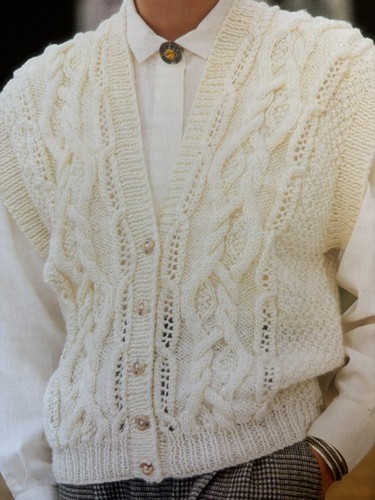 Gorgeous ladies aran waistcoat - ladies,