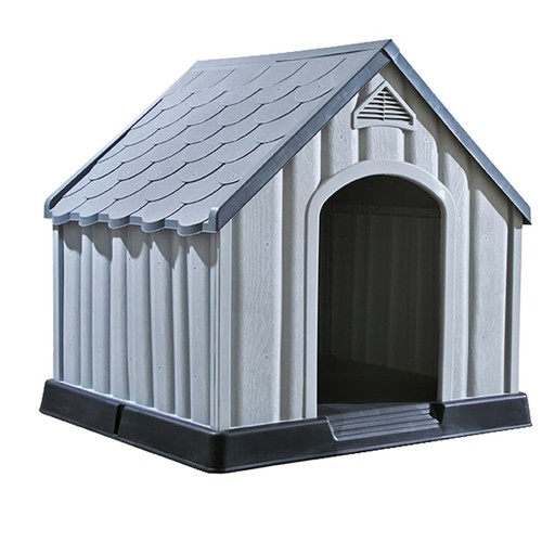 Dog house grey plastic outdoor - grey,