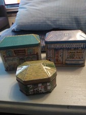 3 Vintage House Shaped Tins Collectable Ian Logan