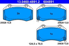 13.0460-4891.2 ATE BRAKE PAD SET, DISC BRAKE FRONT AXLE FOR ABARTH FIAT MAZDA