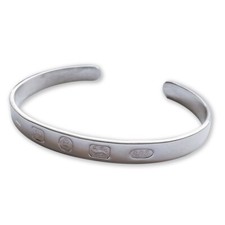 925 Sterling Silver Feature Hallmarked Women's Torque Bangle 5.3g UK & Box