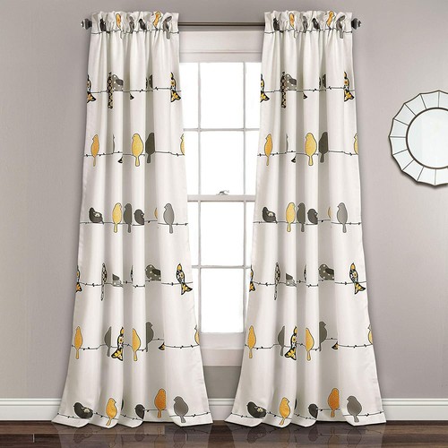 Set yellow gray grey birds - yellow,