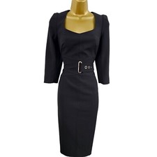 12 UK KAREN MILLEN ORIGINAL BLACK FOREVER  GALAXY PENCIL DRESS 