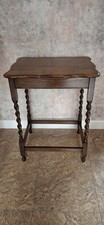 Wavy Edged Oak Occasional Table With Barley Twist Legs
