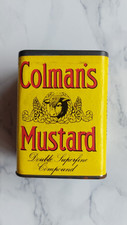 SEALED VINTAGE Colmans Mustard Tin with Bulls Head Logo WITH CONTENTS EXCELLENT