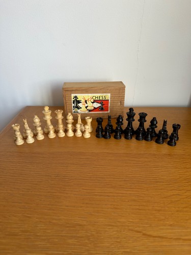 Vintage wooden staunton chess - vintage,
