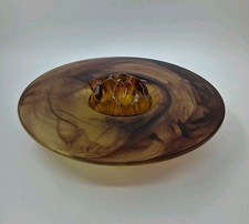 Amber Cloud Glass Posy Bowl &