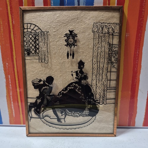Vintage reverse painted - reverse, glass