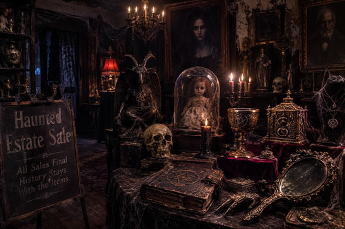 Haunted estate sale - dark, evil