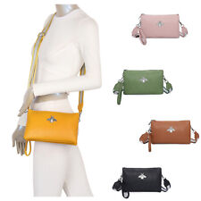 Boutique Faux Leather Small Combined-Messenger Shoulder Canvas strap Bee Bag