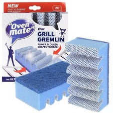 2 Oven Mate Grill Gremlin Deep Cleaning BBQ Grills Rack & Shelf Moulded Scourer