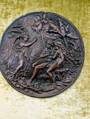 C1900 patinated bronze adam - c1900,