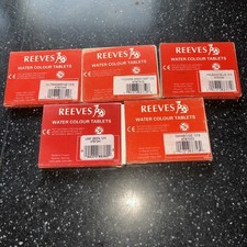 Job lot 5 x Reeves Watercolour tablets - Pack of 12 see description for colours 