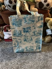 Harrods logo blue toile print - blue,