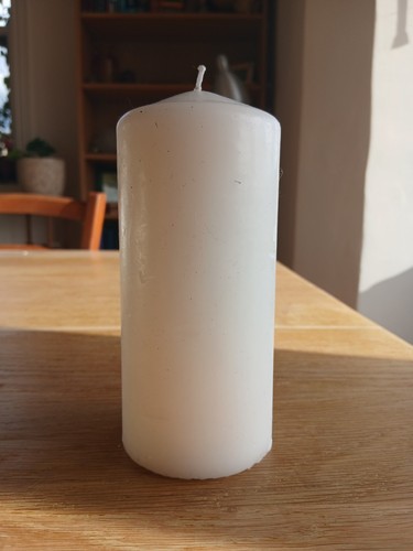 White pillar candle cm - candle,