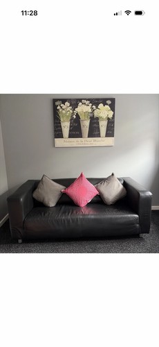 Black sofa 3 seater - black,