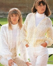  Ladies Summer Lace Cardigans Knitting Pattern v-neck DK 30-40" 1130 