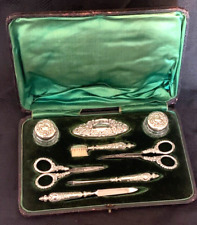 Antique Levi & Salaman Sterling Silver Hallmarked 8-Piece Manicure Set c.1902