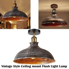 Vintage Style Ceiling Light Industrial Farmhouse Semi Flush Mount Rustic Lamp UK