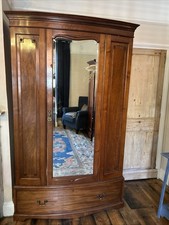 Antique Walnut Wardrobe, solid wood. 
