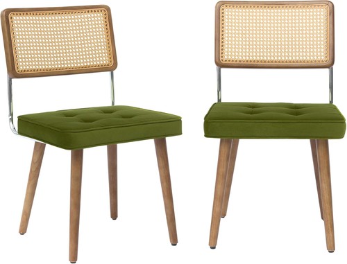 Natural rattan chair velvet - natural,