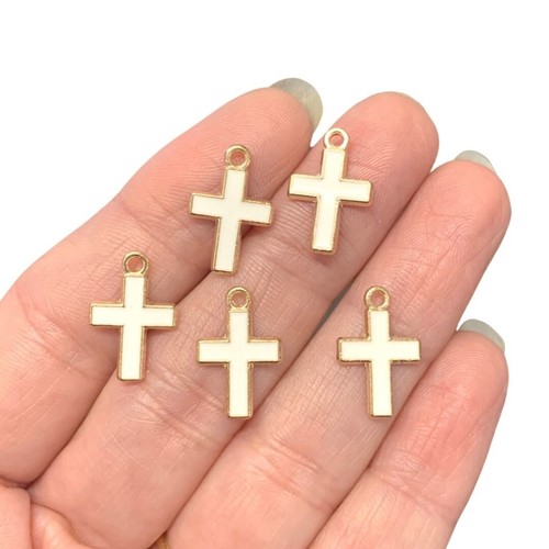 White enamel cross church - white,