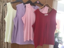LADIES VEST TOPS JOB LOT OF 4 - 3 x LARGE, 1 XL