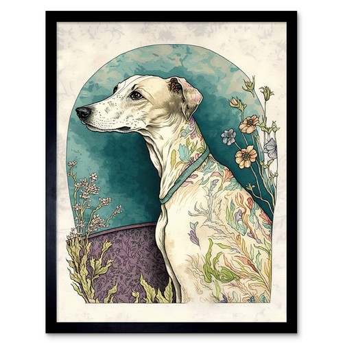 Whippet dog flowers modern - flowers,