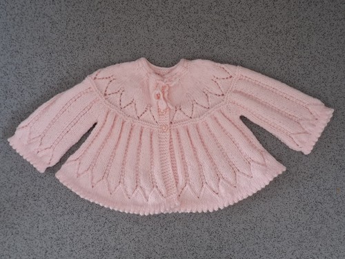 Hand knitted baby girl - , pink