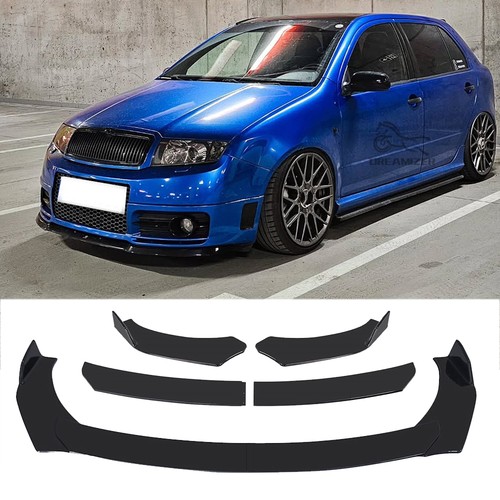 Gloss black front bumper lip - black,