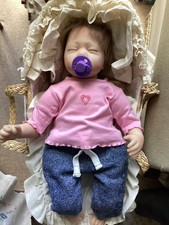 21’ Dressed Reborn Sleeping Baby Doll, Articulated, Vinyl/Cloth, takes a dummy.