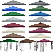 3x3M Garden Gazebo Top Cover Canopy Replacement Pavilion Roof 1 Tier 2 Tier