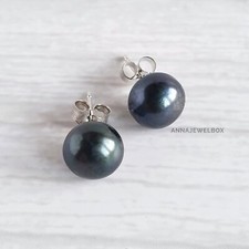 925 Silver Womens Real Freshwater Pearl Stud Earrings VALENTINES FREE Gift Bag