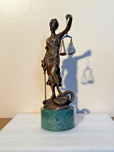 Vintage bronze lady justice - vintage,
