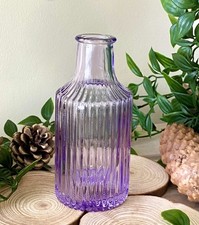 LILAC GLASS APOTHECARY STYLE BOTTLE BUD VASE, HOME DEC, BOHO, HIPPIE, ORNAMENTAL