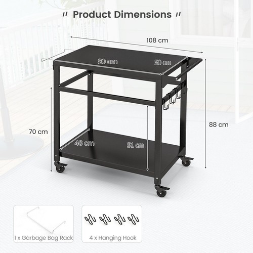 Cart food prep worktable - cart,