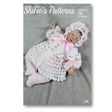 Crochet Pattern for Baby Matinee Jacket and Bonnet, 0 to 3 Months CP111