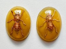 Pair Vintage Faux Amber Glass