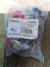 10 of Westco 15x3/4" cp angled washing machine valves-UW27905