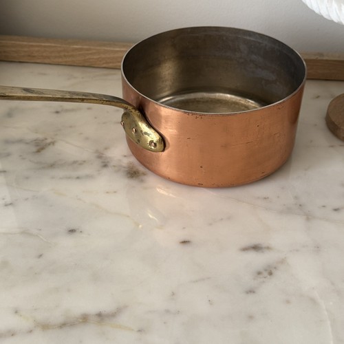 Old french copper saucepan - old,