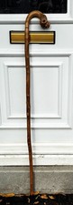 SHEPHERDS CROOK WOODEN WALKING STICK HAND CARVED BY PEAK DISTRICT ARTISAN
