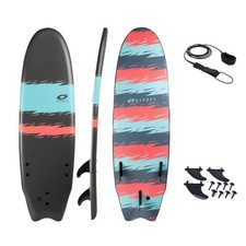 Osprey Jagged Stripe 6ft Foamie, XPE Deck Foam Surfboard, includes leash and