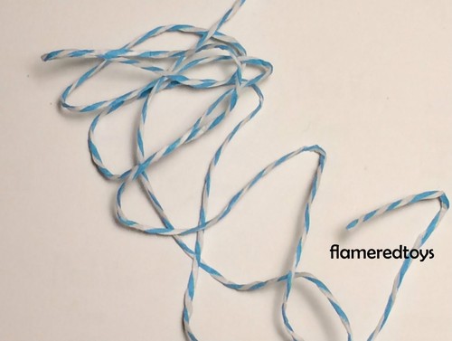 Red white striped string - red, like