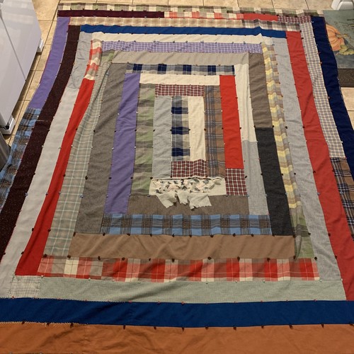 Vtg antique wool patchwork - antique?,