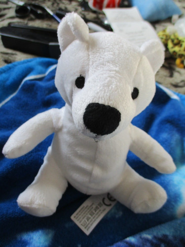 Cute small white teddy - white,
